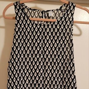 Old Navy Women's Black Sleeveless Keyhole Back Geometric Tank Top Sze XL